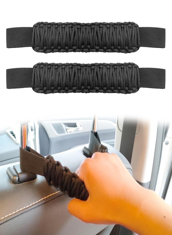 CmeRto 2Pcs Headrest Grab Handles, Car Front Rear Seat Back Roll Bar Grip Handles Kit, Nylon Grab Handl with Headrest Mounted, Heavy Duty Automotive Interior Accessories Universal for SUV Truck Pickup(Black) - Image 1